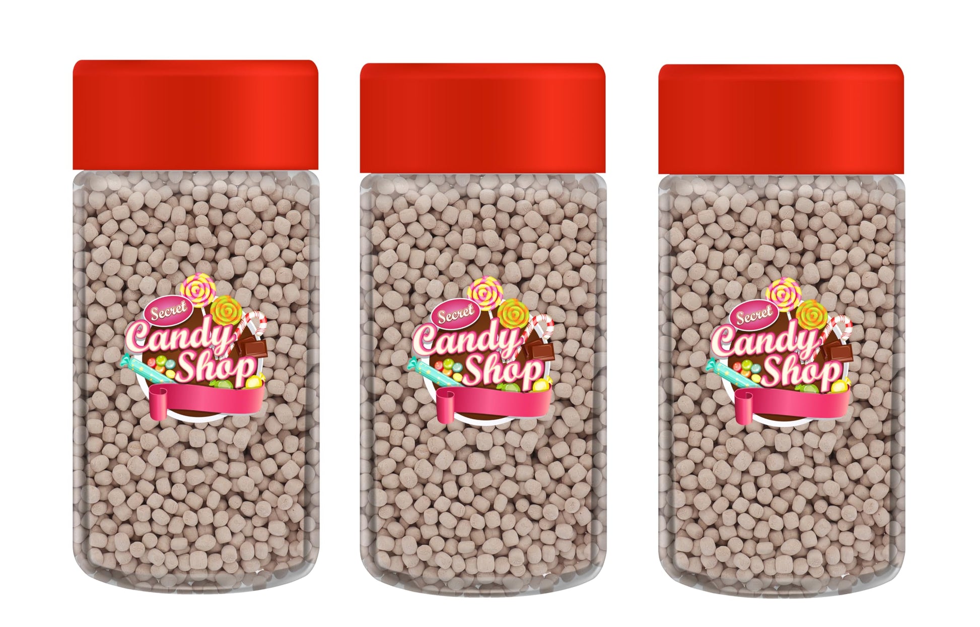 Candy Shop Premium Mini Dehydrated Marshmallows Bits (Chocolate) (Pack Of 3 Bottles)