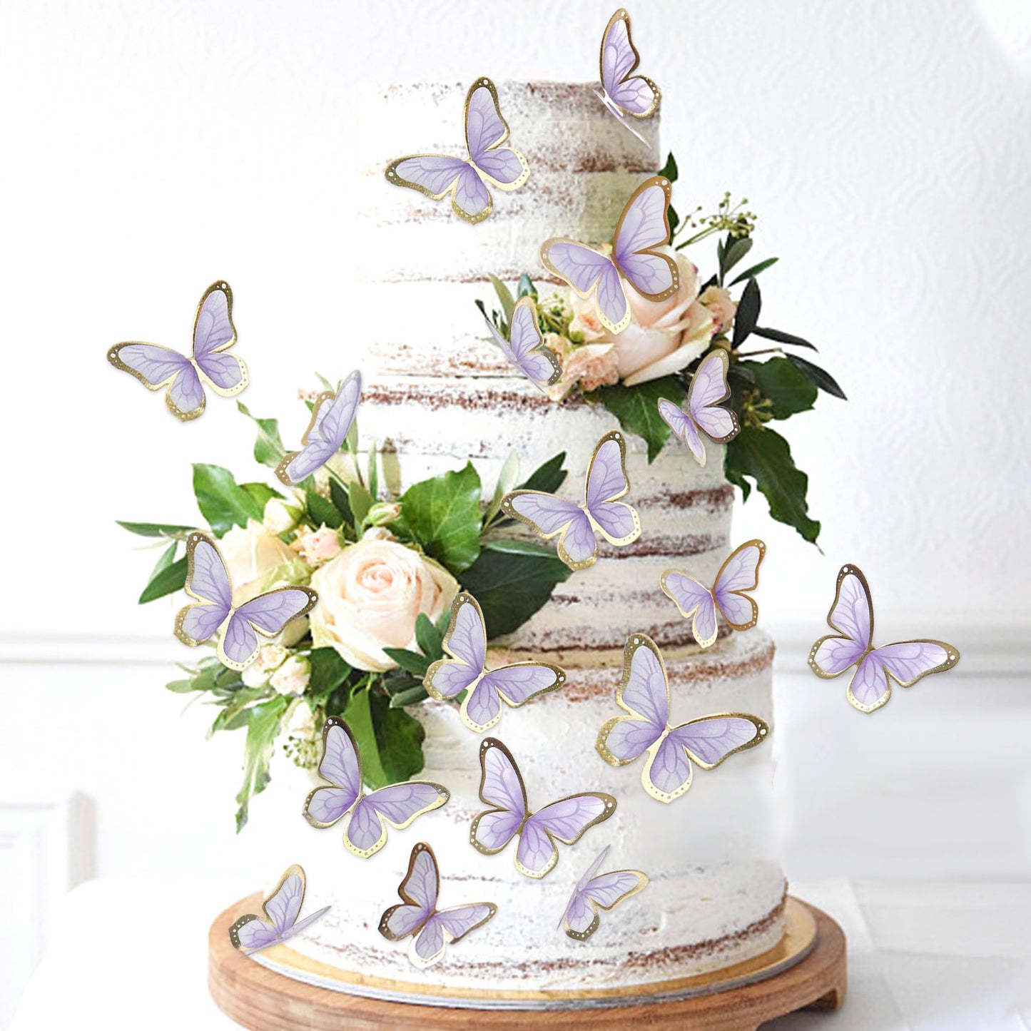 Ercadio 30 Pack 3D Butterfly Cake Toppers Purple Butterfly Cake Toppers Mix Sizes Waterproof Arts Butterfly Cupcake Picks For Ba