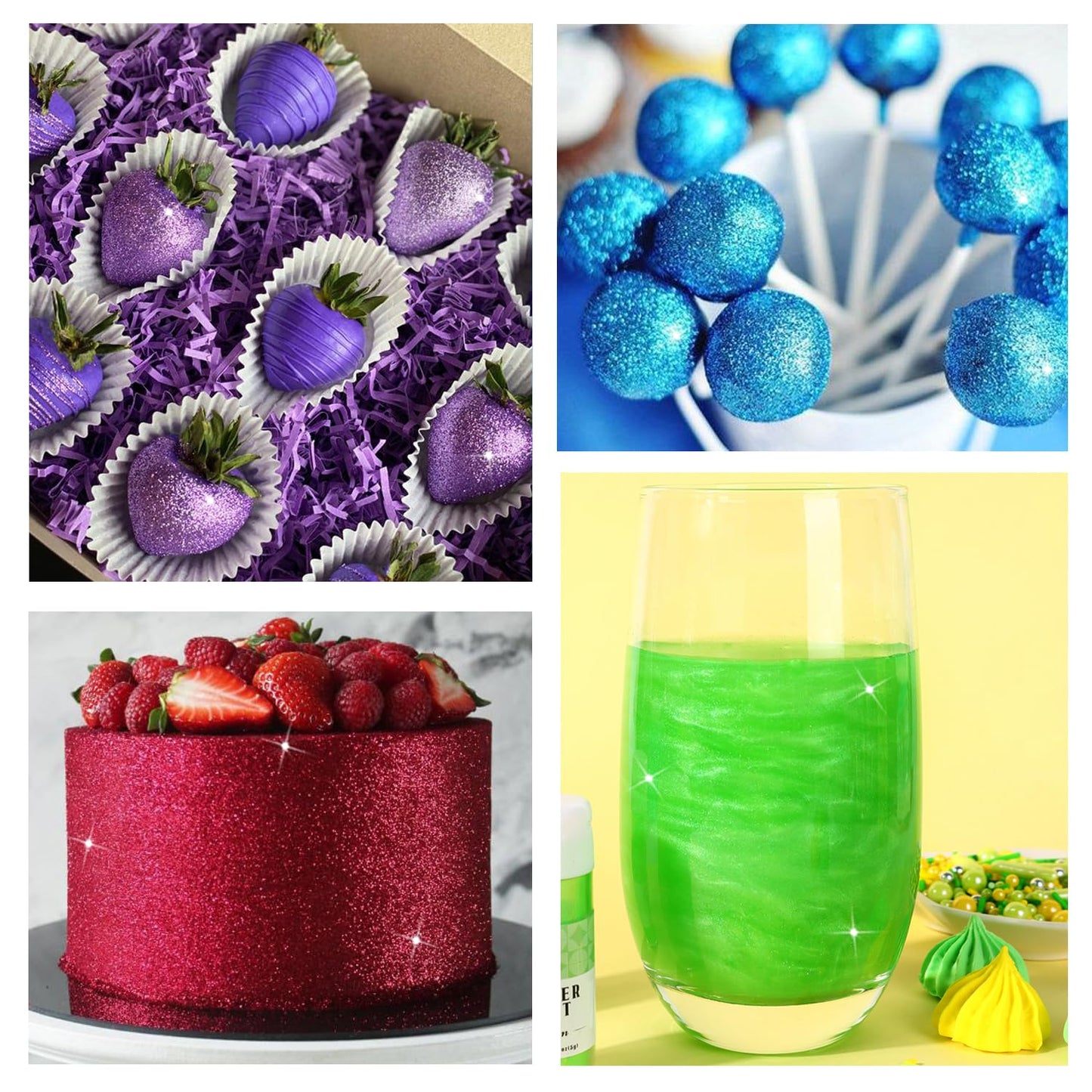 Green Edible Glitter For Cocktails, Green Luster Dust Edible 5G, Edible Glitter For Cake Decorating, Drinks Glitter, Perfect For