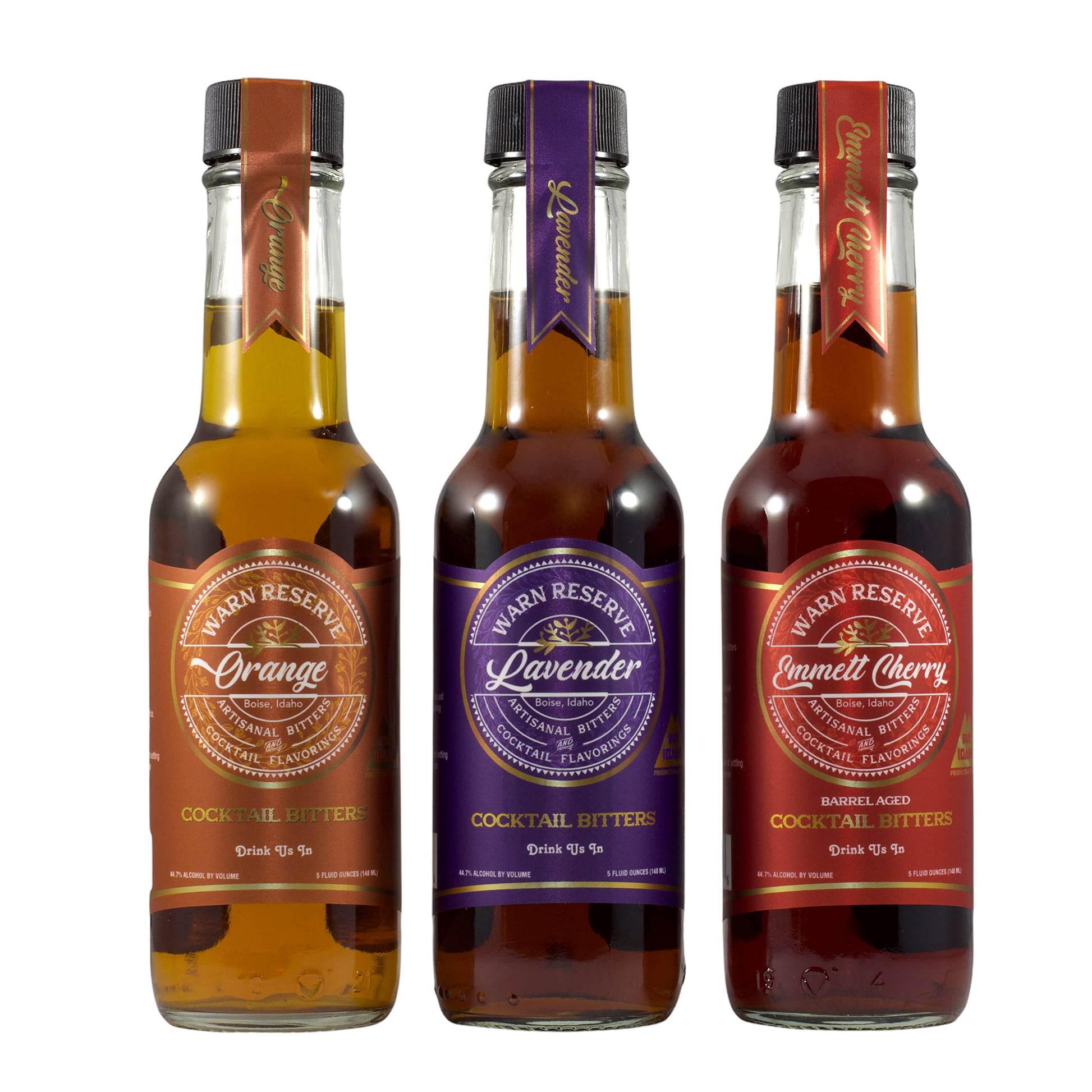 Warn Reserve Cocktail Bitters Bundle - Orange, Lavender, Emmett Cherry - 5 Fl Oz (Pack of 3)