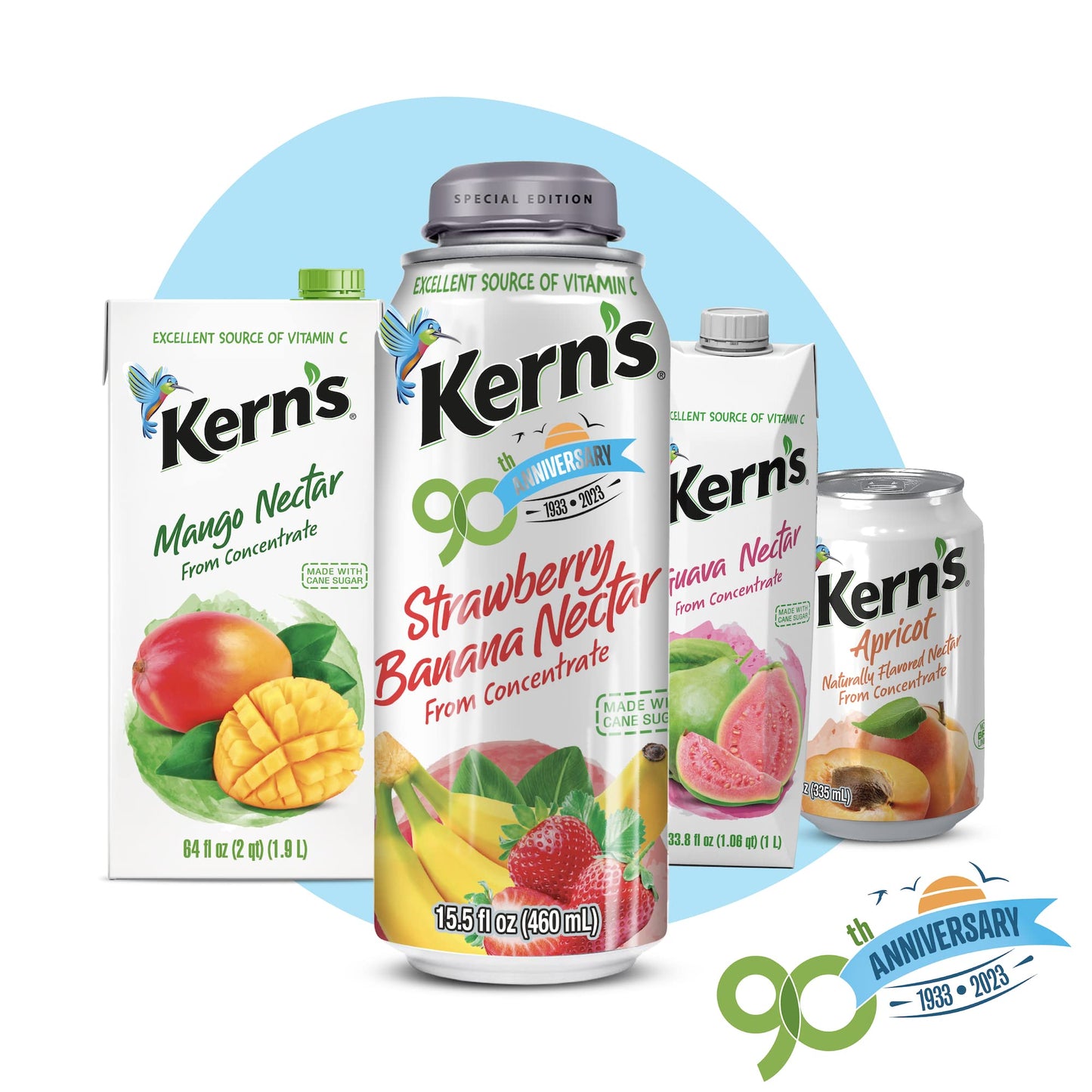 Kerns Peach Juice Nectar - 32.4 Fl Oz (Pack of 12) - Made with Fresh Fruit Puree for Smoothies and Cocktails