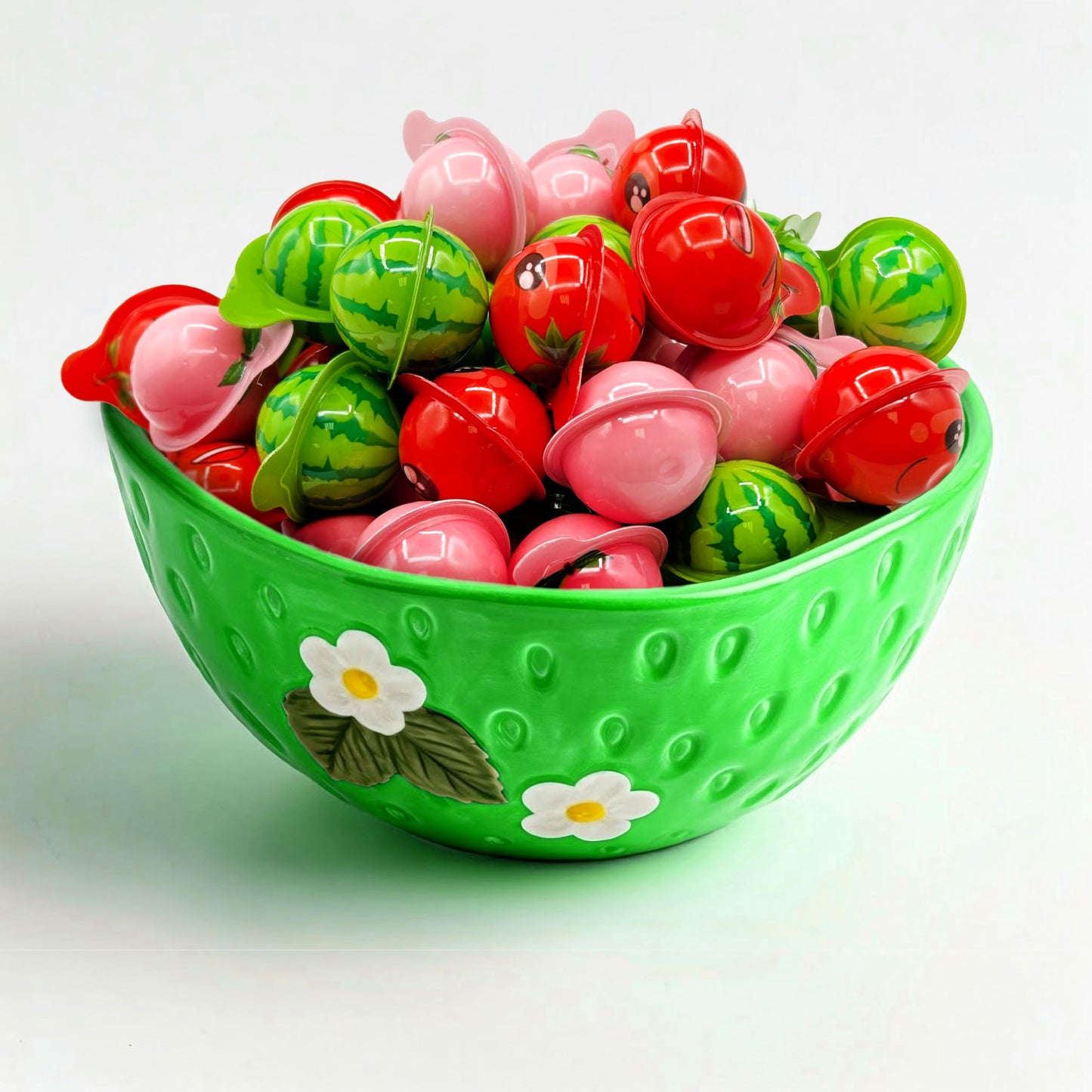 Fruit Gummy Balls Mix - 19 Ounce Jar (30 Count) - Jelly Filled Gummies - Individually Wrapped Gummy Candy - Watermelon  Strawberry  Peach - Candy for Goody Bags by Funtasty