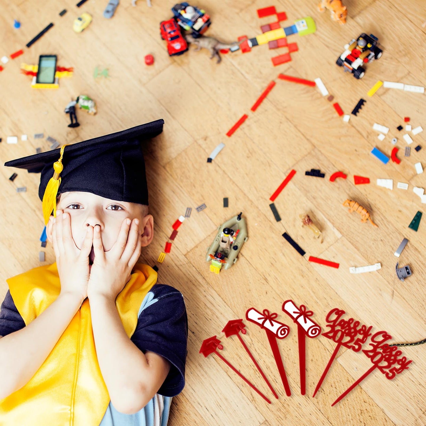 Boao 90 Pieces Class Of 2025 Theme Graduation Cake Topper Plastic Cupcake Picks Graduation Cupcake Decorations For Party Supplie