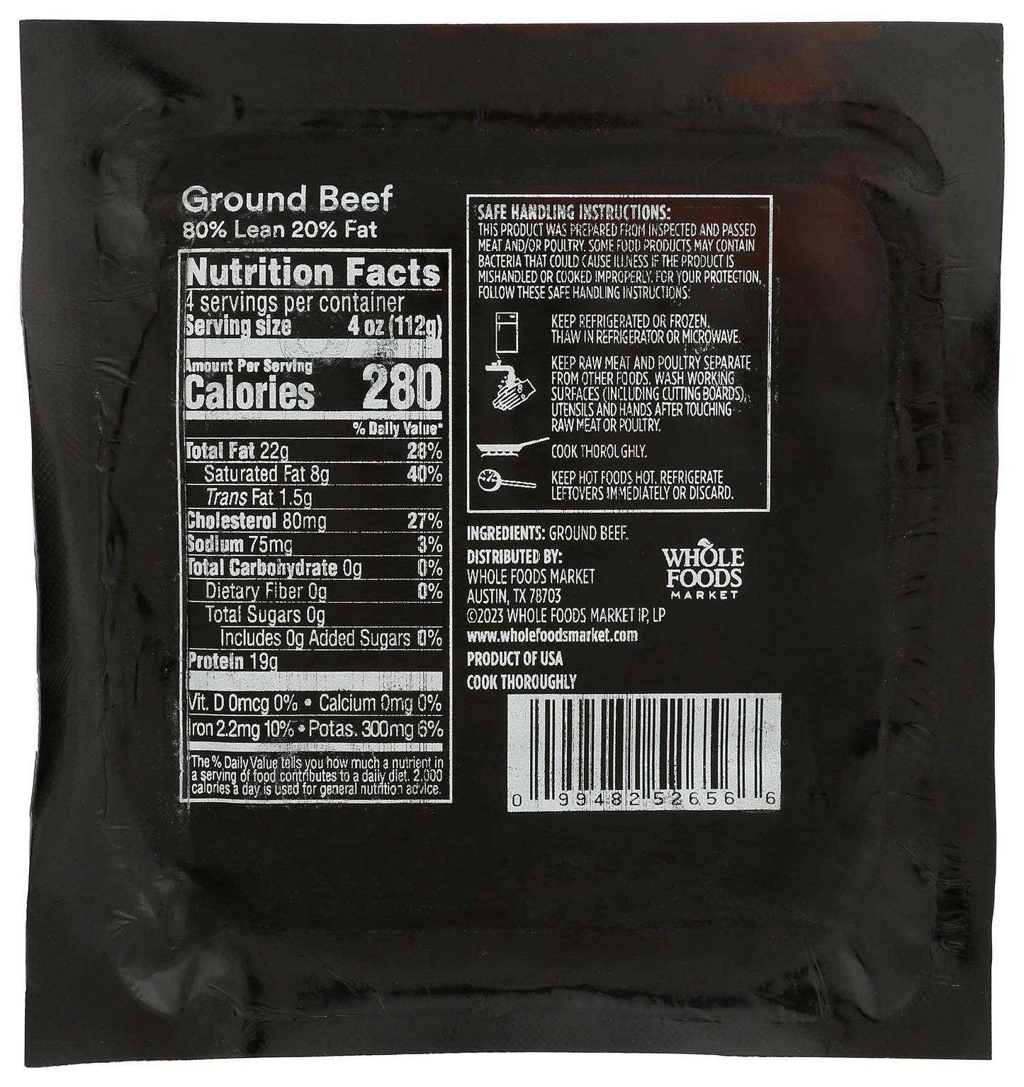 365 By Whole Foods Market, Ground Beef 80% Lean/20% Fat, 16 Ounce