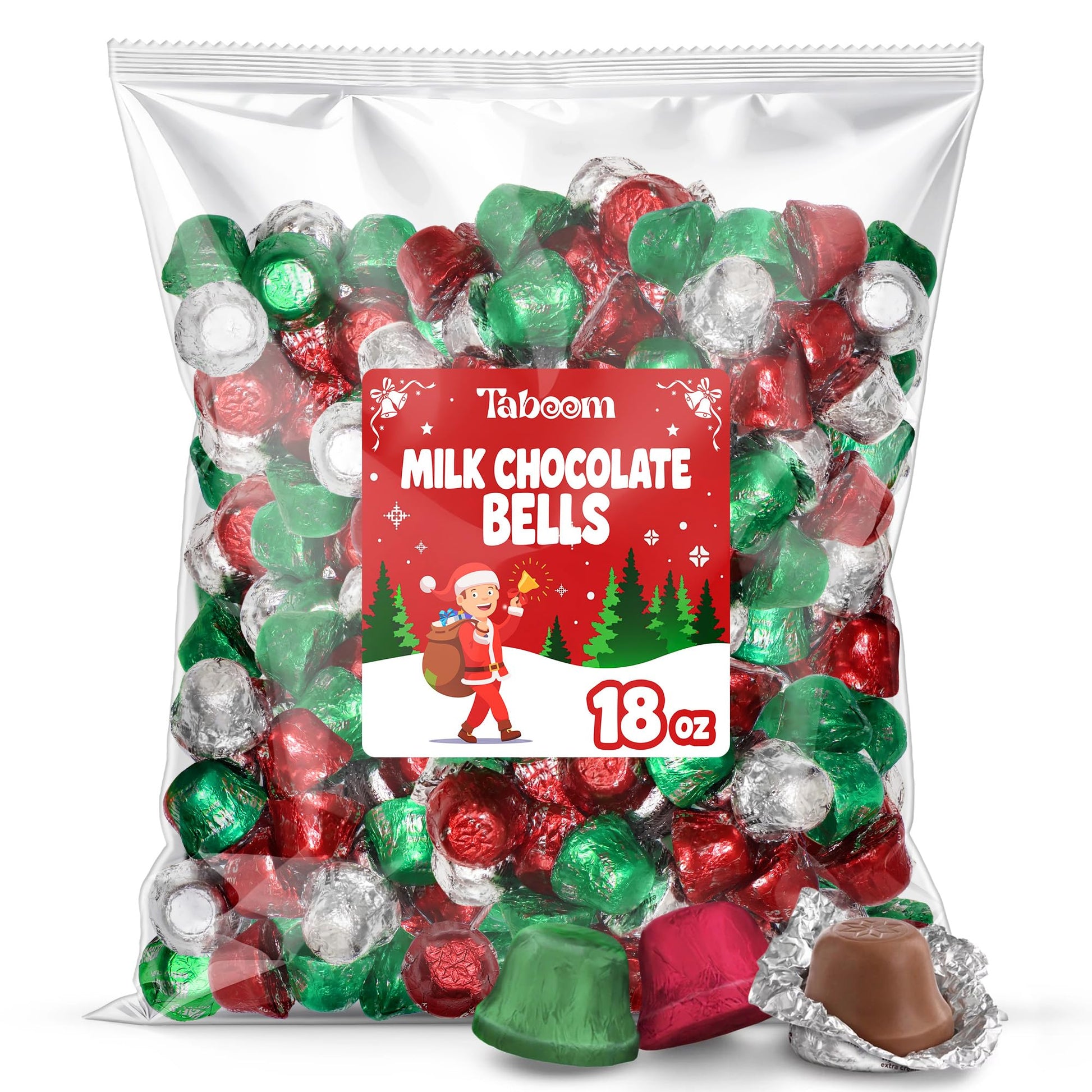 Extra Creamy Milk Chocolate Bells Candy - 18 Oz Bulk Festive Holiday Bell Shaped Solid Chocolates  Rich & Smooth Milk Chocolate For Christmas Gifts  Candy Bowls  Stocking Stuffers & Party Treats