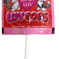 Adams & Brooks, Inc. Luv Pops Intense Cherry Flavored Heart-Shaped Lollipops Mailbox Tub Individually Wrapped Heart Lollipops Fo