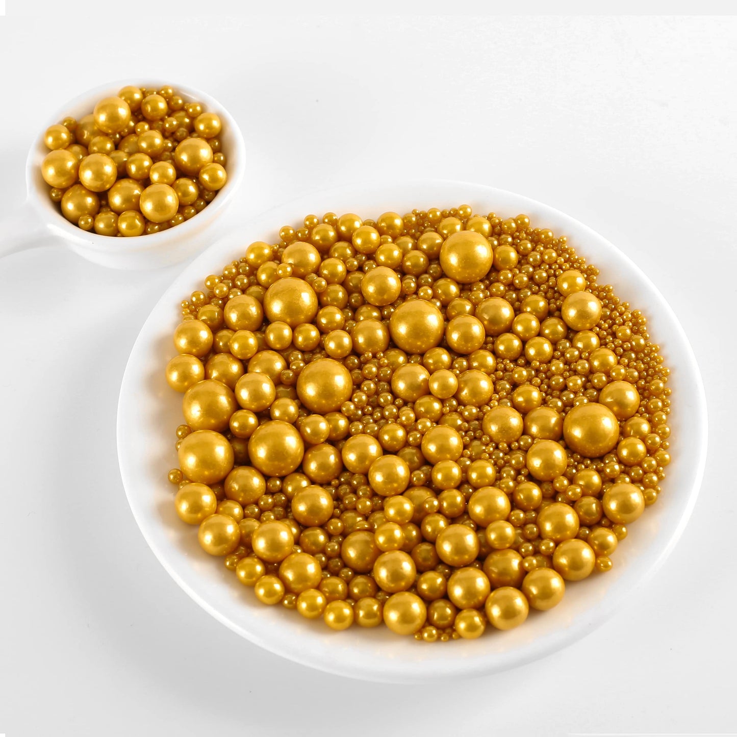 Kasvan Gold Pearl Sugar Sprinkles - Edible Candy Pearls 130G/4.58 Oz, Mix Size, Baking Cake Decorations, Ice Cream Toppings And