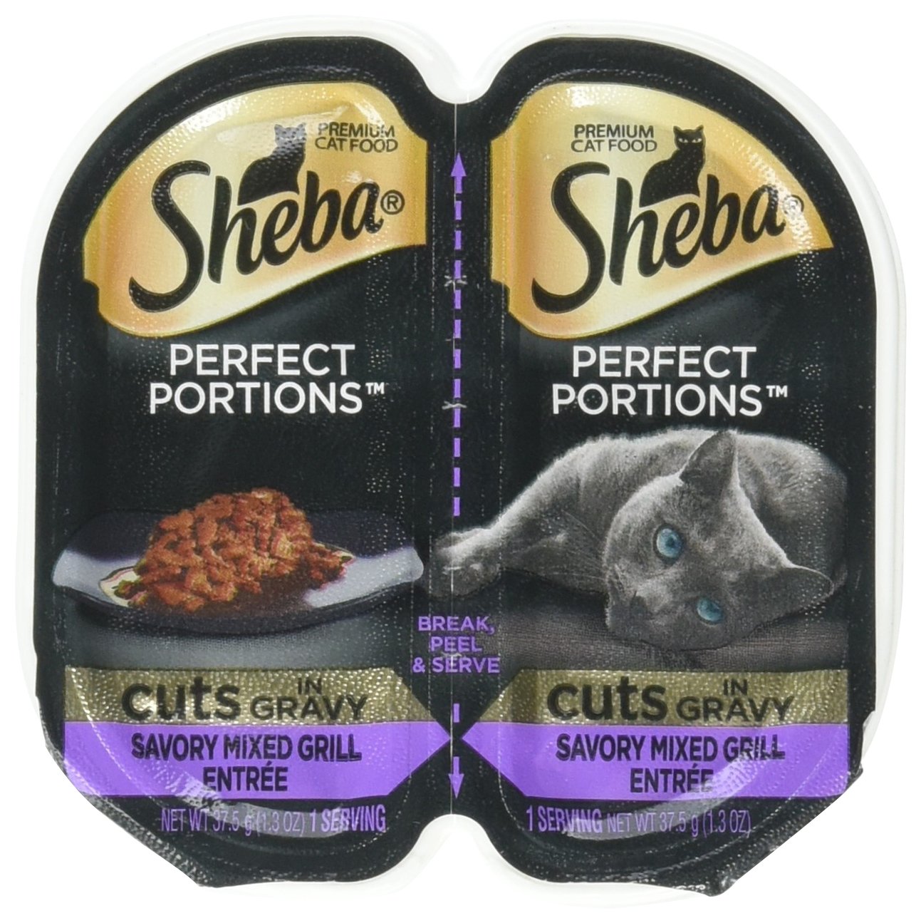Sheba Perfect Portions Savory Mixed Grill Entree Cuts in Gravy (5-2 Pack Trays)