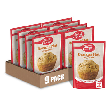 Betty Crocker Banana Nut Muffin Mix, Made With Walnuts, 6.4 Oz. (Pack Of 9)