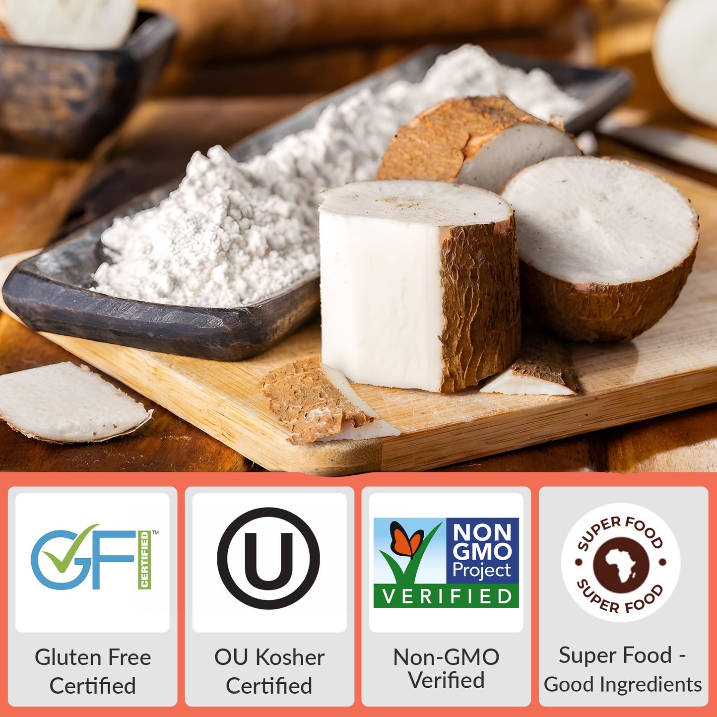 Iya Foods Cassava Flour - All Purpose Flour, Grain-Free, Non-Gmo & Kosher Verified - Multi Purpose Wheat Flour Substitute; Made