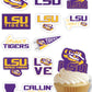 Lsu Cupcake Toppers (24 Pcs) Lousiana State University Party Supplies For Football, Birthday Gift, Graduation Party Decorations