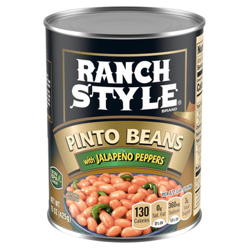 Ranch Style Pinto Beans With Jalapeno Peppers, Canned Beans, 15 Oz