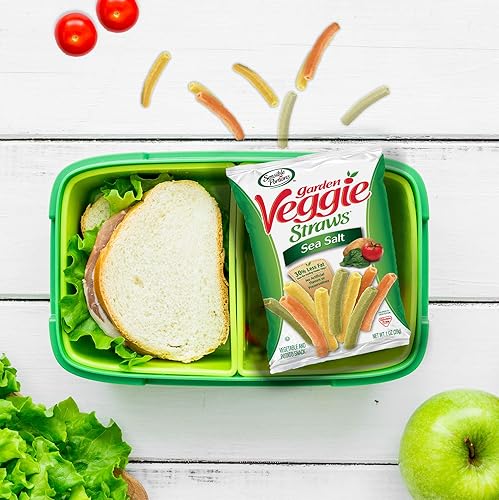 Sensible Portions Garden Veggie Snacks - Veggie Straws, Gluten Free, Snack Size Sea Salt, 1 Oz (Pack of 24)