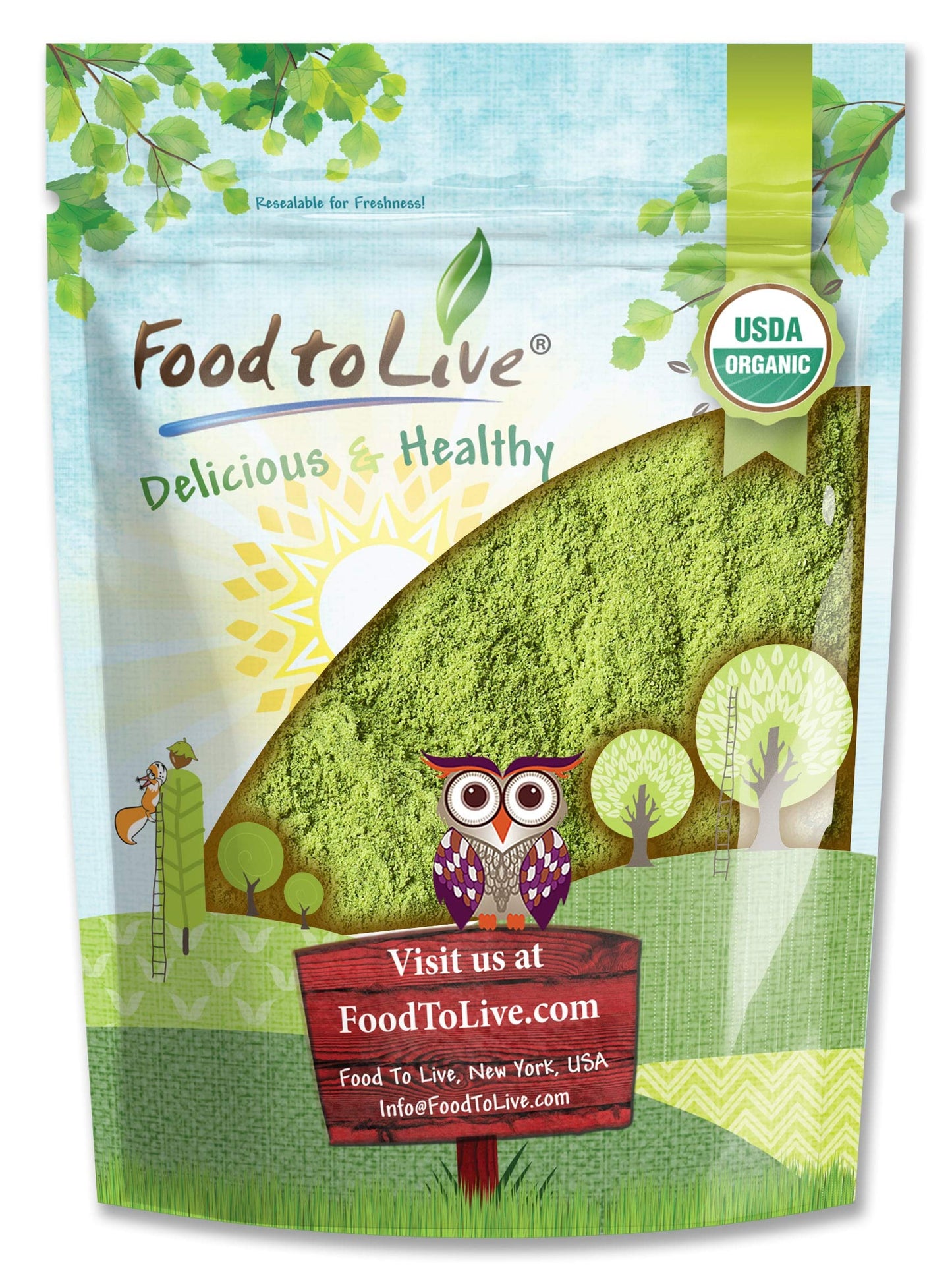 Food to Live Organic Moringa Powder, Non-GMO, Vegan, 16 Ounce (1 Pound)