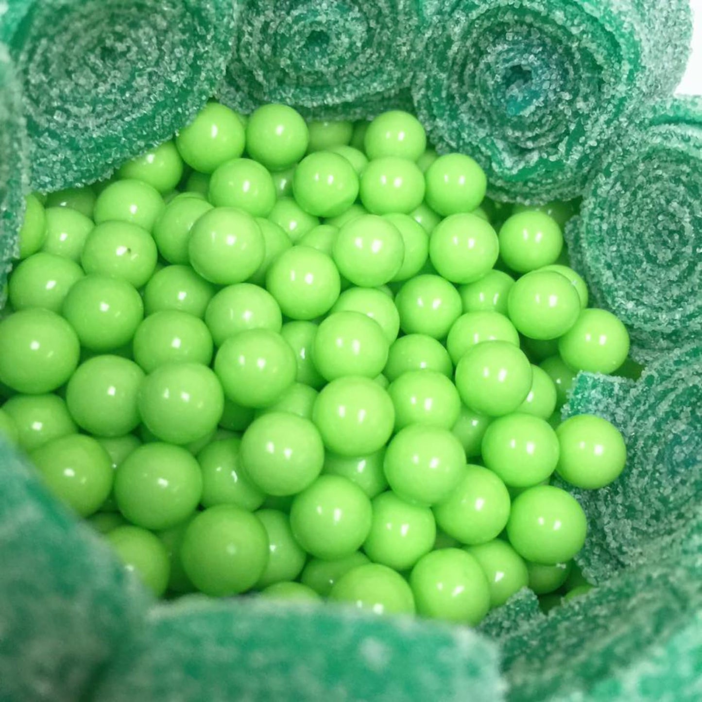 By The Cup Sour Power Green Apple Sour Belts, 1 Lb Bulk Bag