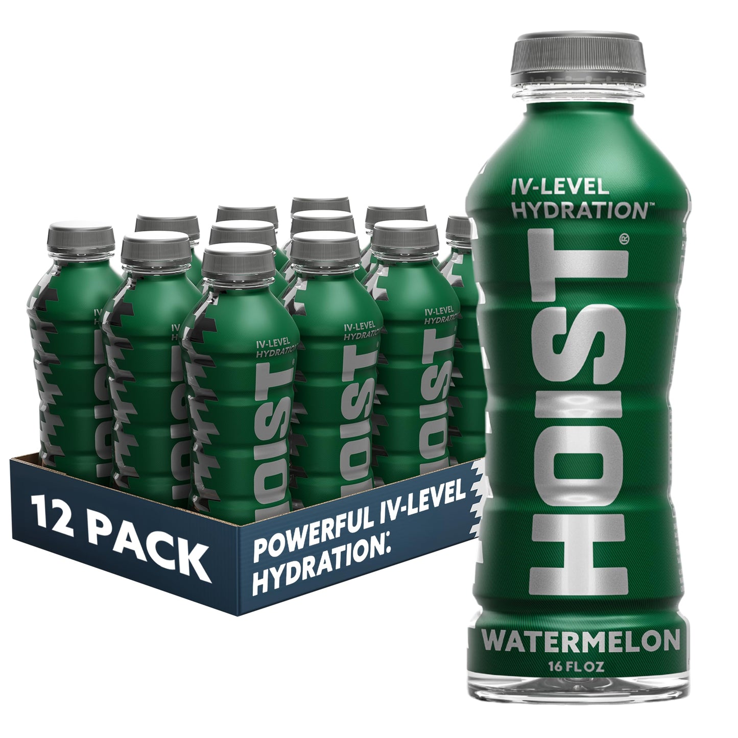 HOIST Premium Hydration Electrolyte Drink, Watermelon Flavor, 16 Fl Oz (Pack of 12)