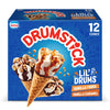 Drumstick Lil Drums Vanilla Fudge Swirl and Vanilla Swirl Sundae Cones Ice cream, caramel, 27 Fl Oz, 12 count (pack of 1)