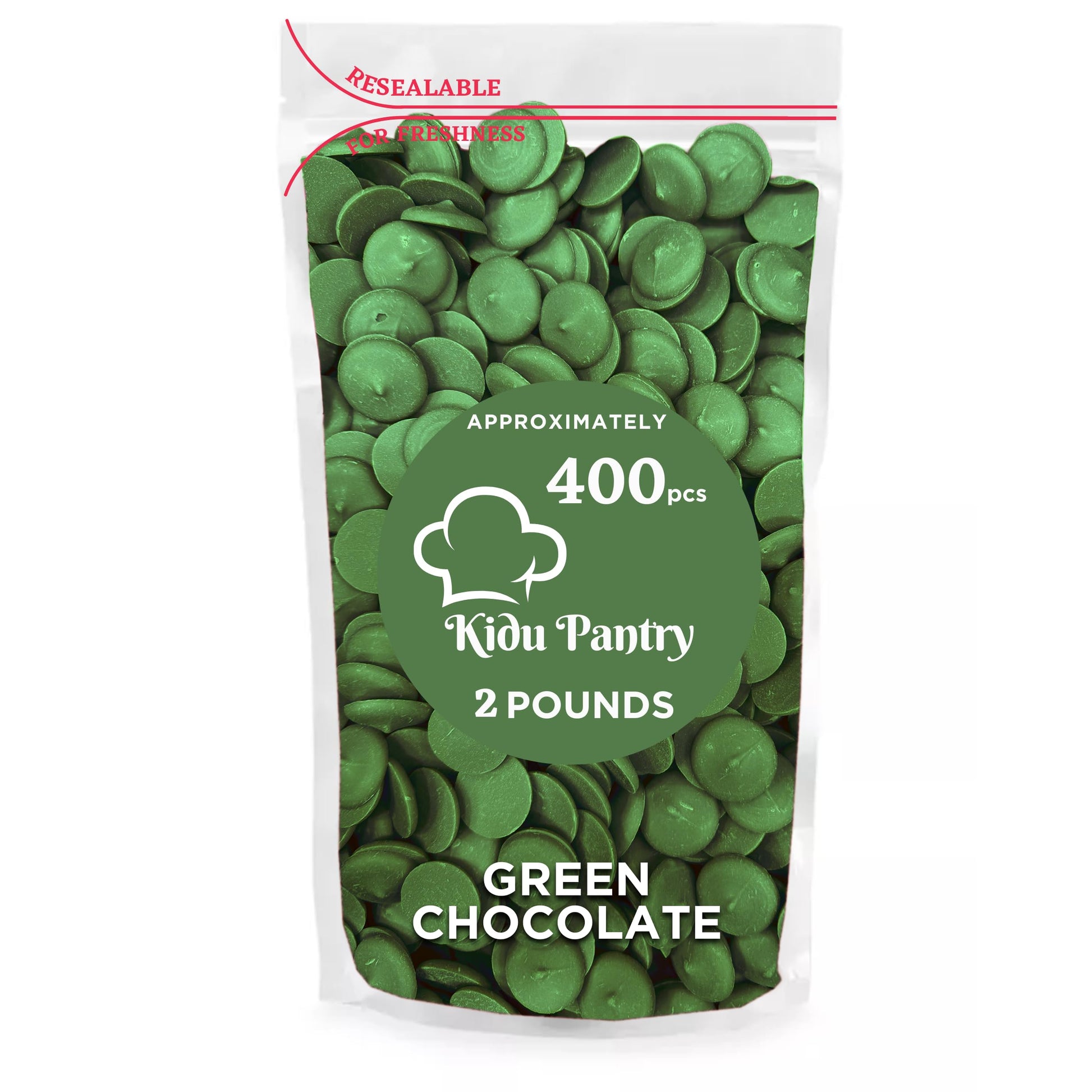Kidu Pantry Melting Chocolate Wafers Dark Green 32 Ounces - 2 Pounds Bulk In Resealable Bag