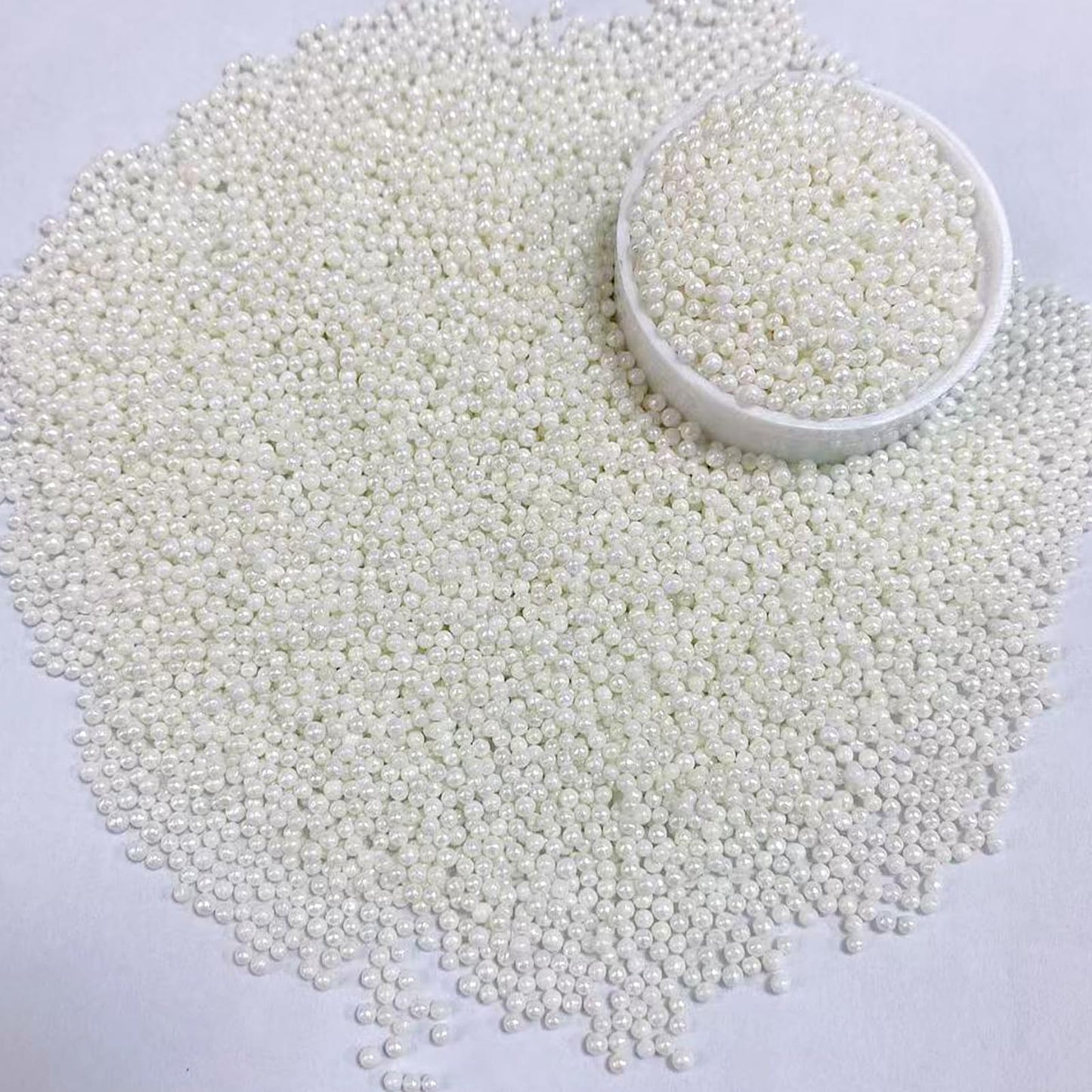 Philaeec White Nonpareils Sprinkle 2Mm Mini Peals Sprinkle Edible For Cake Decoration Cupcake Topper Cookie Baking Decorations H