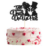 Gyufise 1Pc Till Death Do Us Part Cake Topper Black Glitter Wedding Happy Valentine's Day Cake Topper Decorations Valentine's Da