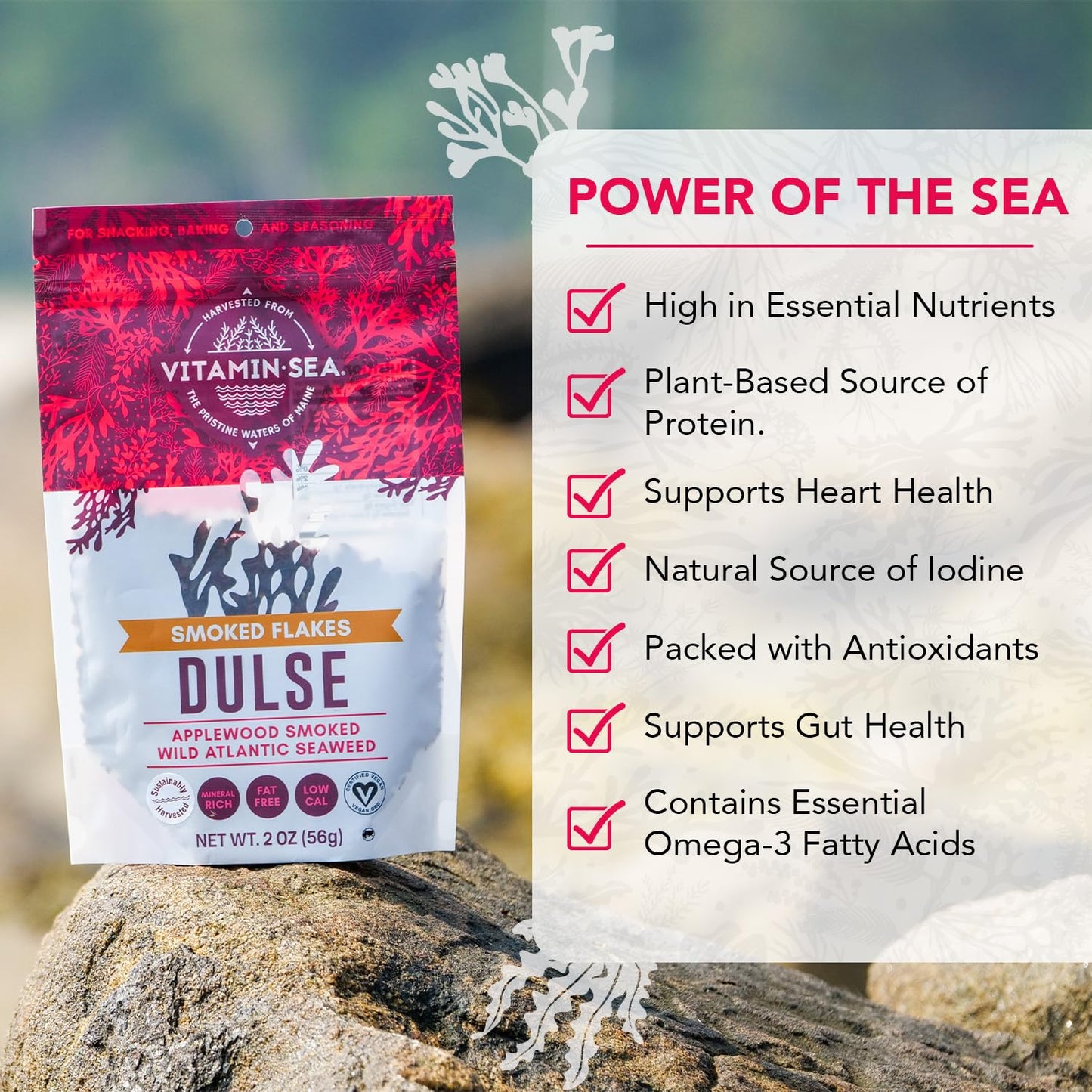 VITAMINSEA Dried Sea  Granules | Applewood Smoked | Rich in Vitamins & Antioxidants | 4 Ounce