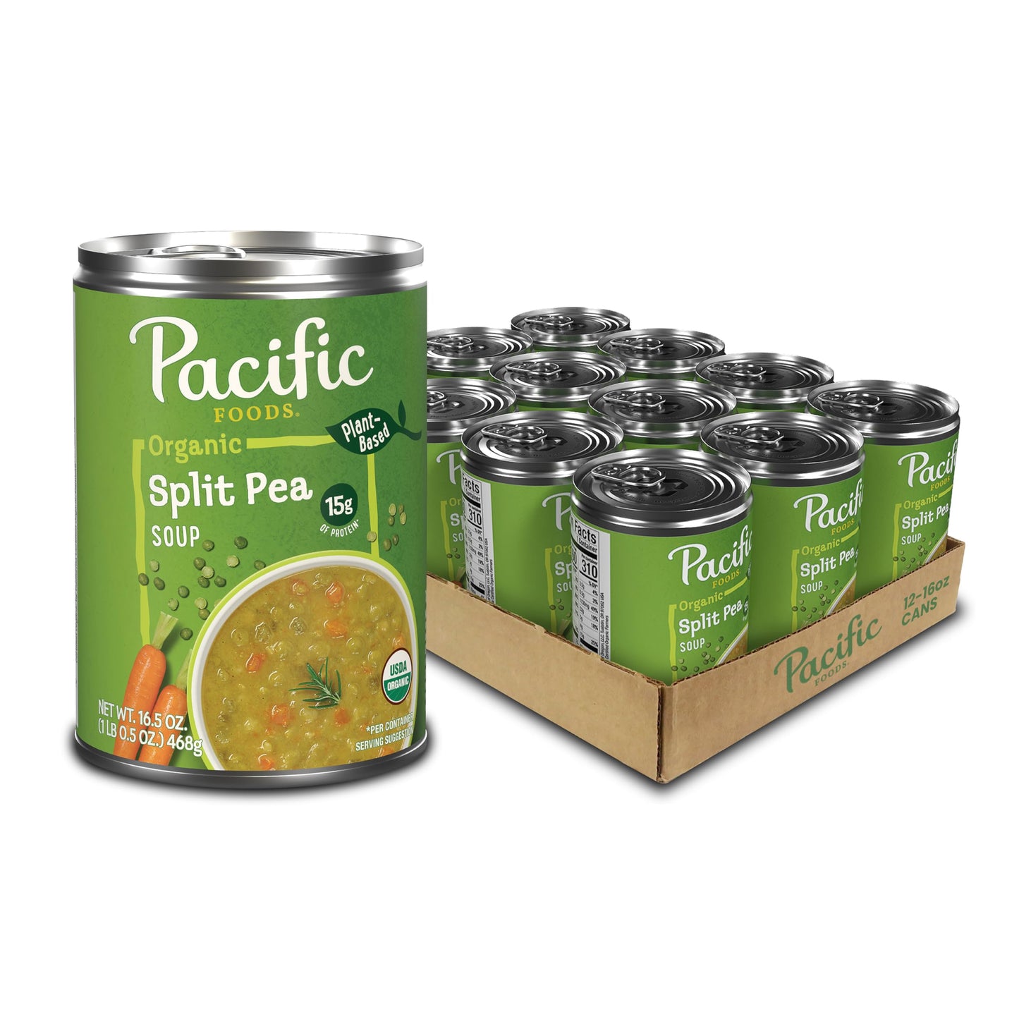 Pacific Foods Organic Split Pea Soup, 16.5 oz Can (Pack of 12)