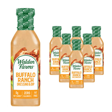 Walden Farms Buffalo Ranch Dressing for Salad, Dip, Chicken, and Fresh Foods, 12 oz. Bottle, Calorie, Gluten, and Fat Free, Vega