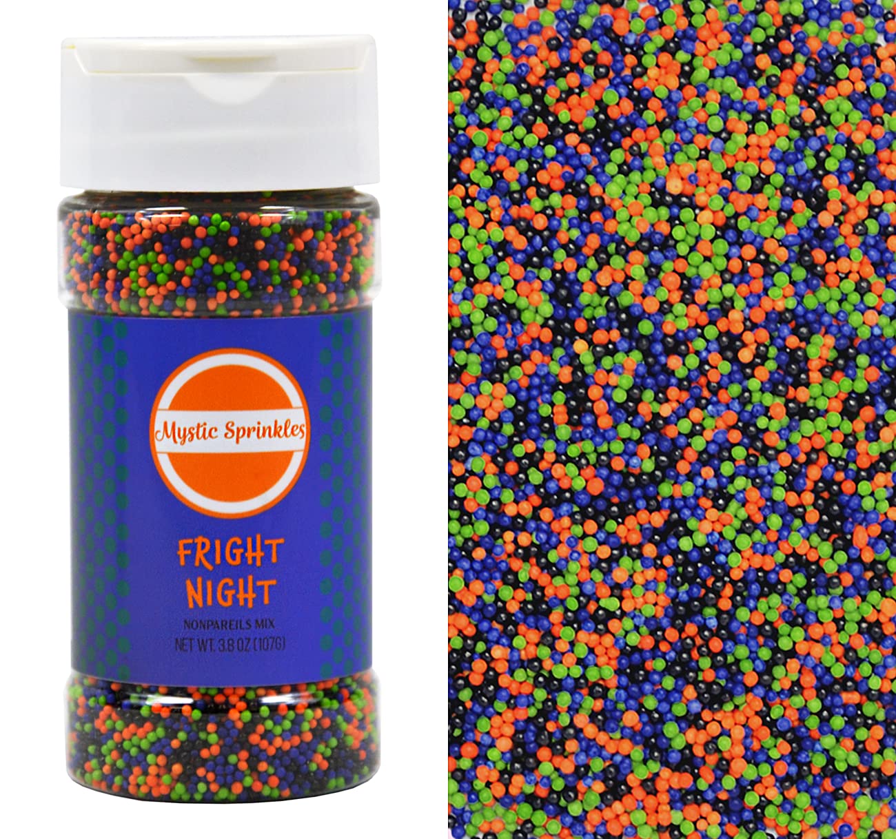 Mystic Sprinkles Halloween Sprinkle Mixes (Fright Night Nonpareils Mix 3.8Oz)