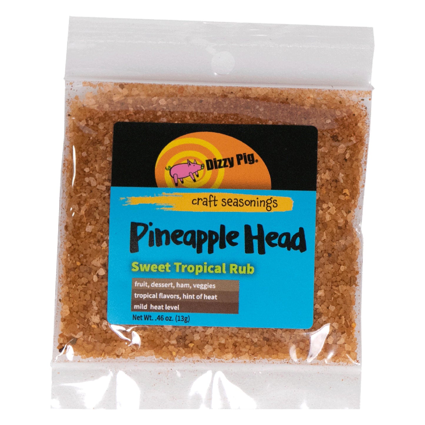 Dizzy Pig Pineapple Head Tropical Seasoning Rub, 0.46 oz, Hand Made in USA, MSG Free, Gluten Free