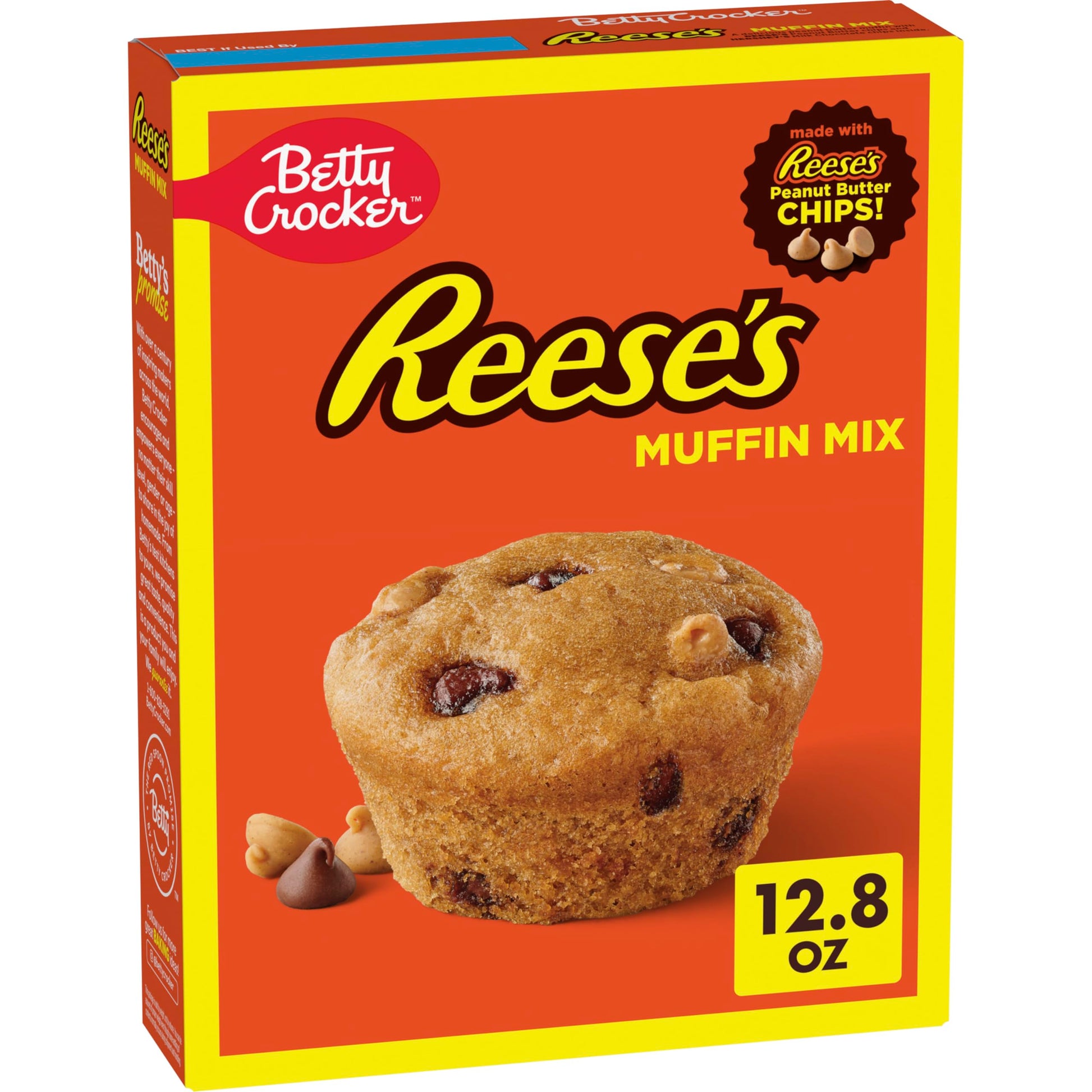 Betty Crocker REESES Peanut Butter Muffin Mix, Baking Mix Made with REESES Peanut Butter Chips and HERSHEYS Milk Chocolate Ch
