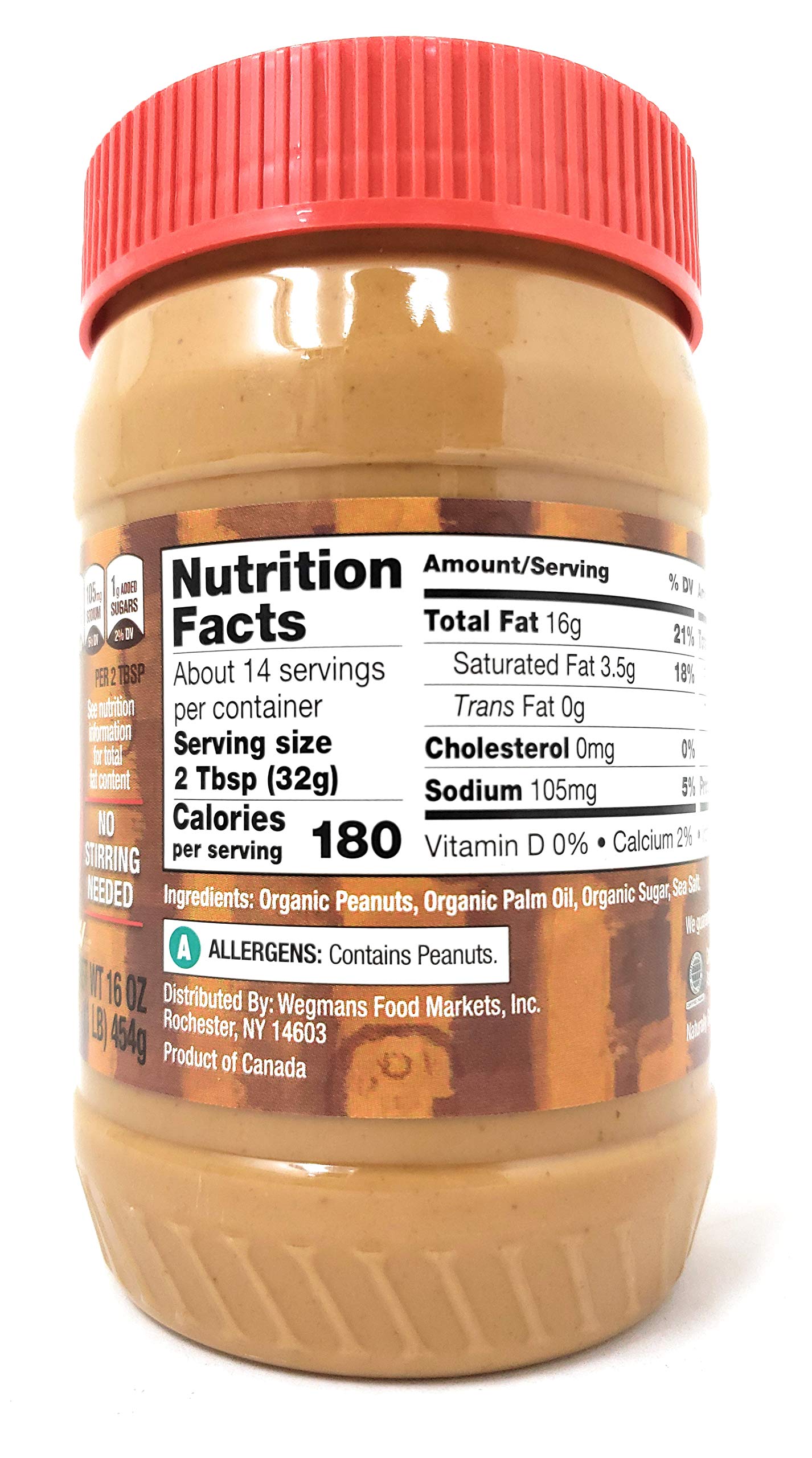 Wegmans Organic Creamy Peanut Butter Spread (2 Pack, Total Of 32Fl.Oz)