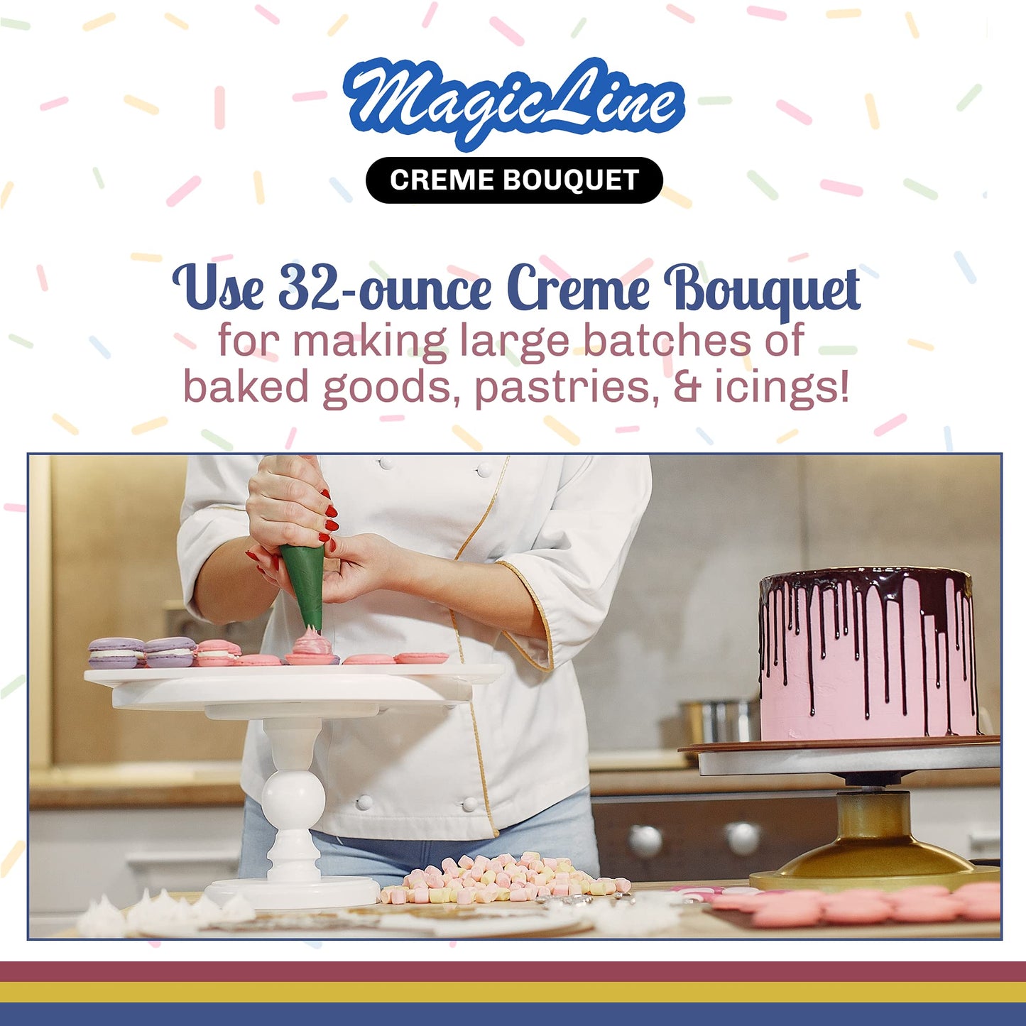 Magic Line Creme Bouquet Flavoring Oil For Baking - Replaces Vanilla Flavor Extracts (32 Ounces)