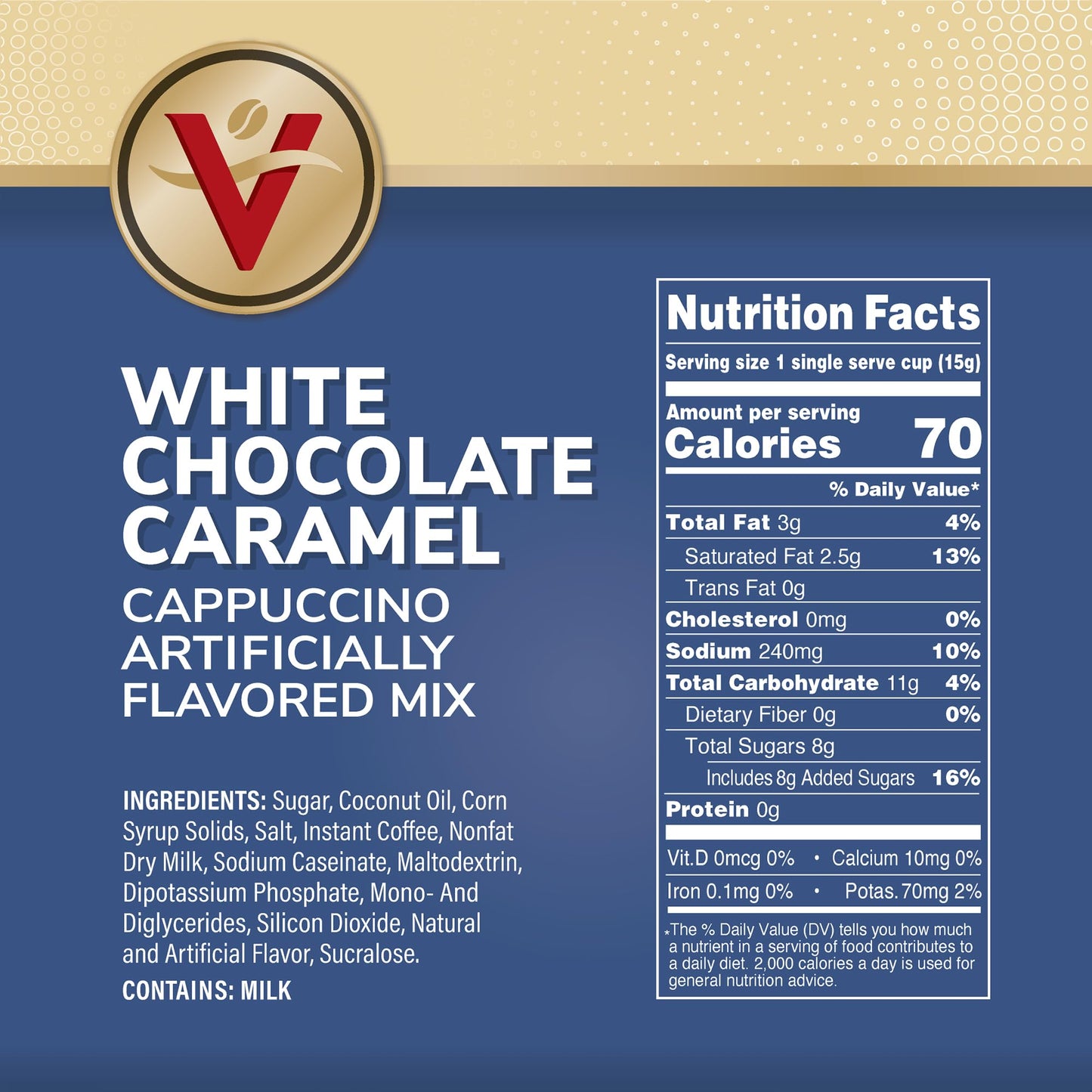 Victor Allens Coffee Flavored Cappuccino, White Chocolate Caramel, 42 Count, Single Serve Cups for Keurig K-Cup malt-inspired