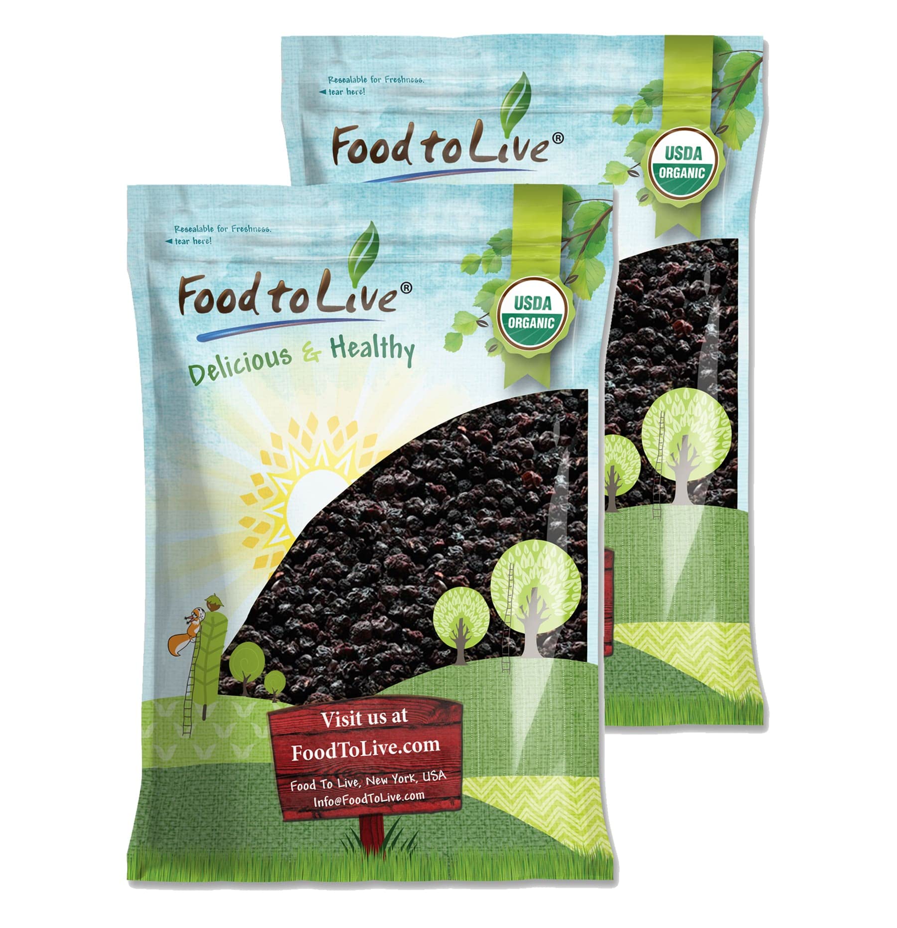 Food to Live Organic Bing Cherries, 15 Pounds California Sun-Dried Sour, Non-GMO, Pitted, Tart, Unsweetened, Unsulfured, Non-Inf