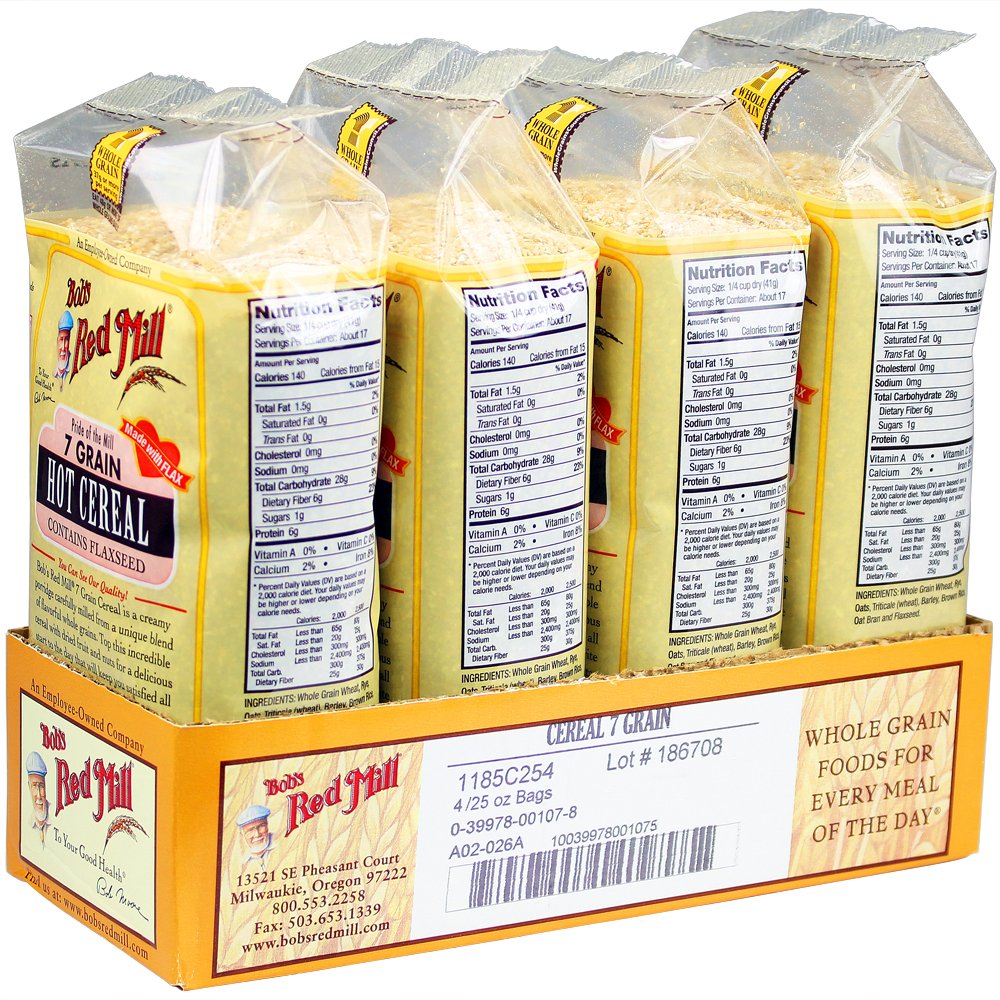 Bobs Red Mill 7 Grain Hot Cereal, 25 Ounce (Pack of 4), Model 1185C254