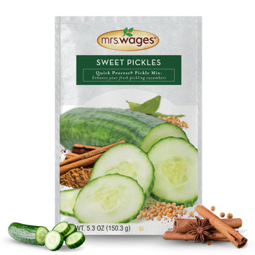 Mrs. Wages Sweet Pickles Quick Process Mix Quick and Easy Simple-To-Use Simple Homemade Pickles Sweet Traditional Pickle Flavori