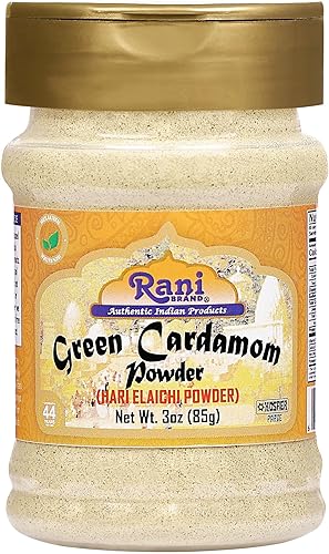 Rani Green Cardamom Pods Powder, Ground With Green Husks (Hari Elachi) 3Oz (85G) Pet Jar ~ All Natural | Vegan | Gluten Friendly