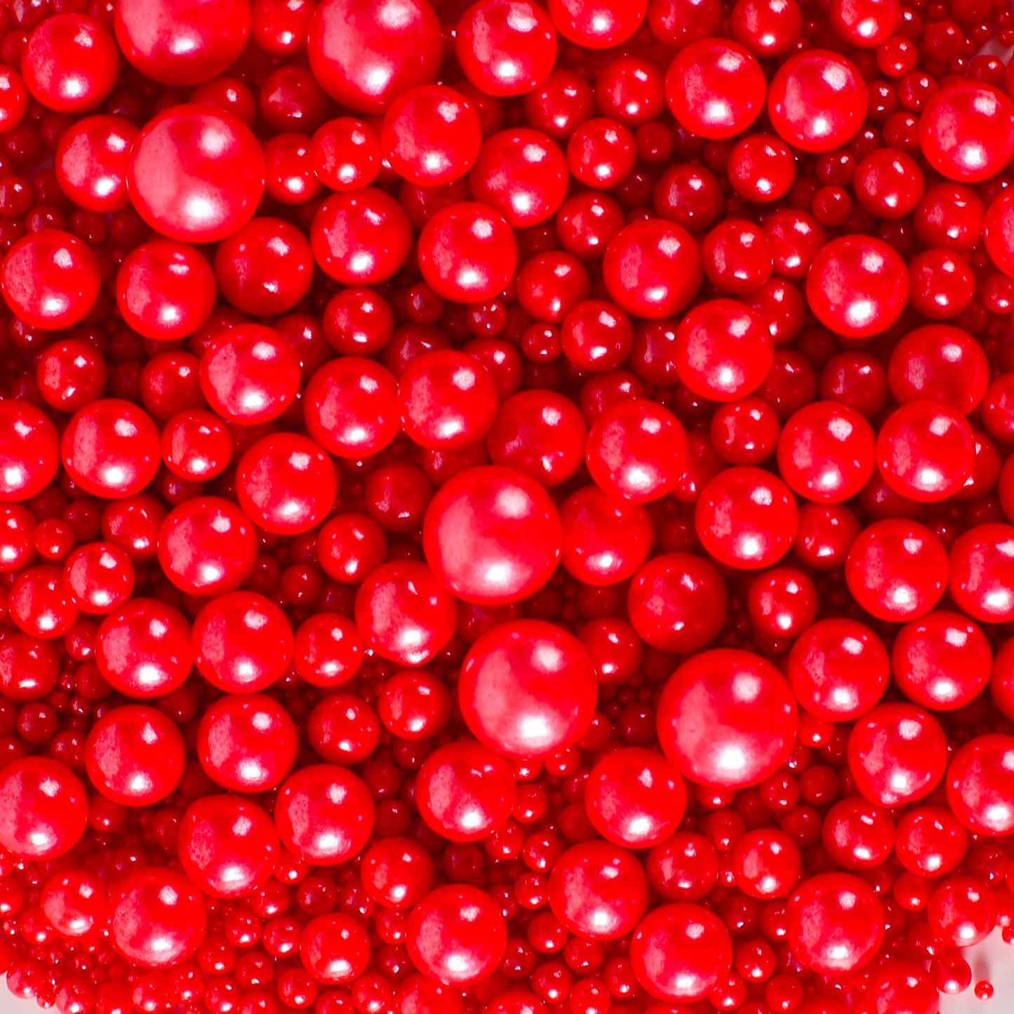 Kasvan Red Pearl Sugar Sprinkles - Edible Candy Pearls 130G/4.58 Oz, Mix Size, Baking Cake Decorations, Ice Cream Toppings And C