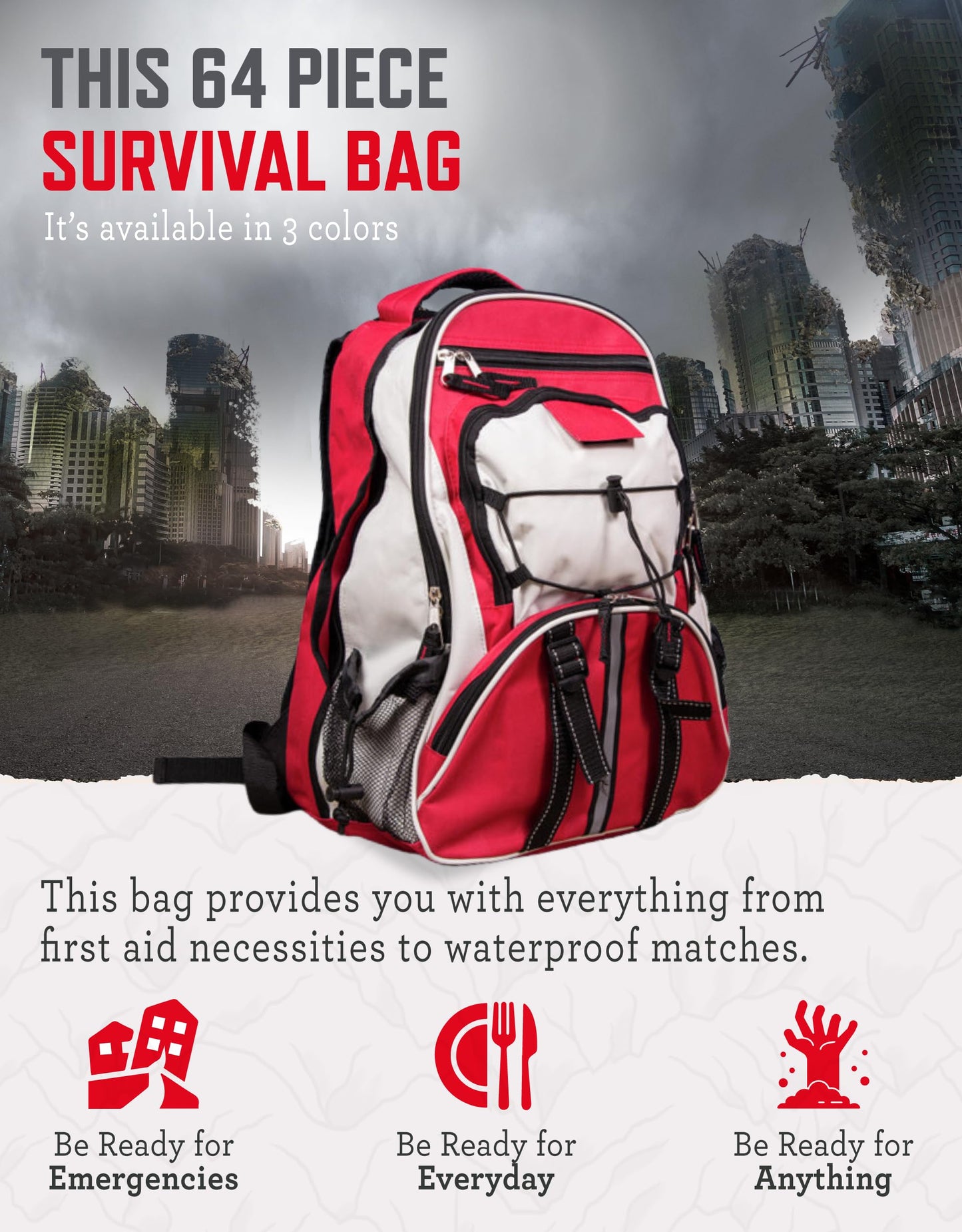 ReadyWise Emergency Survival Gear - Tactical Military Backpack, Camping Essentials Bug Out Bag & Survival Kit, Prepper & Hurrica