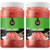 Best of Thailand Japanese Pink Pickled Sushi Ginger | No MSG | 2 Jars of 12oz Fresh Sliced Young Gari Pickled Ginger in Sweet Pi