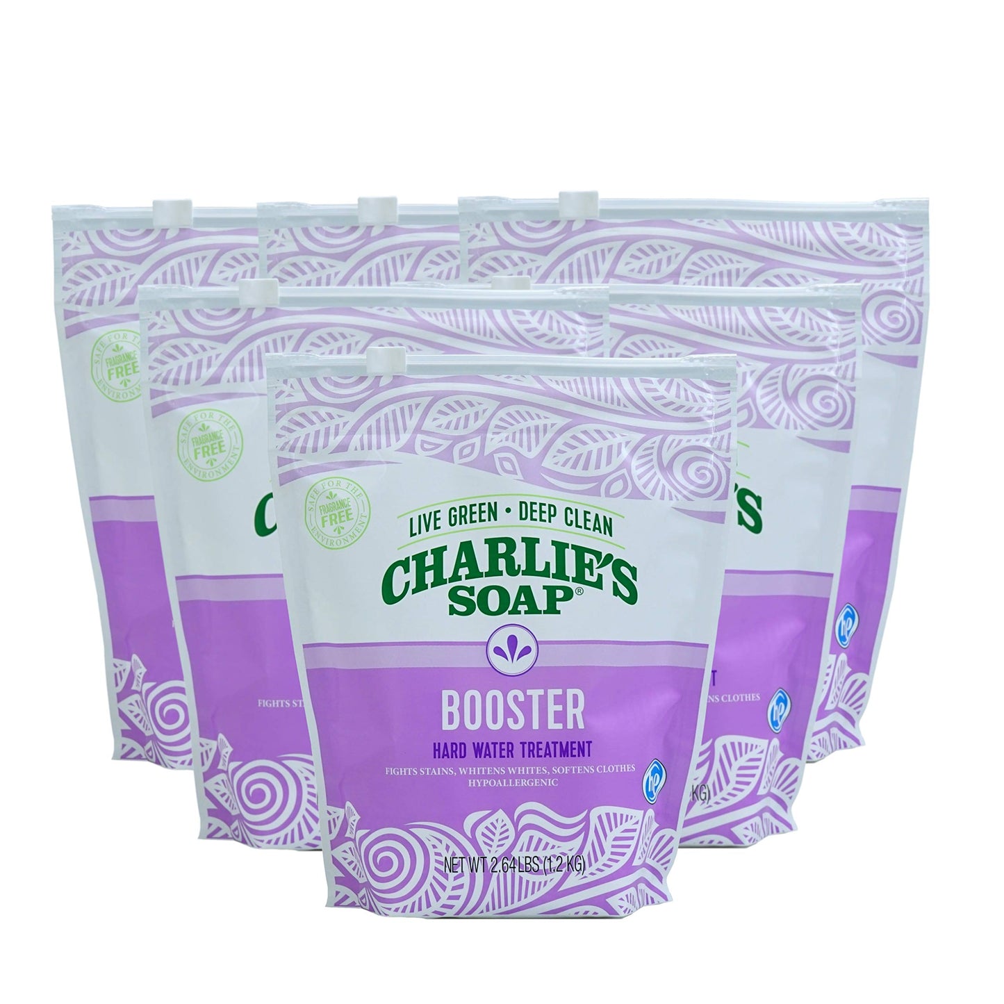 Charlie'S Soap Hypoallergenic Laundry Booster Hard Water Treatment - Softens And Fights Stains, 2.64Lb Bag (Pack Of 6)