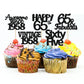 Gyufise 30 Pack Gold Glitter 65th Birthday Cupcake Toppers Vintage 1958 Cake Toppers Hello 65 Cake Topper Sixty Five 65 & Fabulo