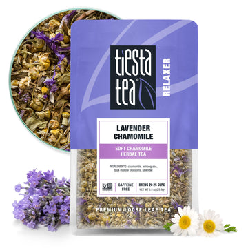 Tiesta Tea - Lavender Chamomile Herbal Tea | Loose Leaf | Calming Blend With Chamomile, Lavender, And Lemongrass | Caffeine-Free Herbal | Great For Hot Or Iced | Resealable Pouch, 25 Cups | 0.9 Ounce