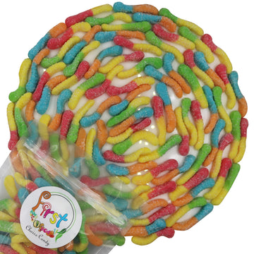 Firstchoicecandy Sour Gummy Crawlers Candy (Neon Worms, 5 Pound (Pack Of 1))