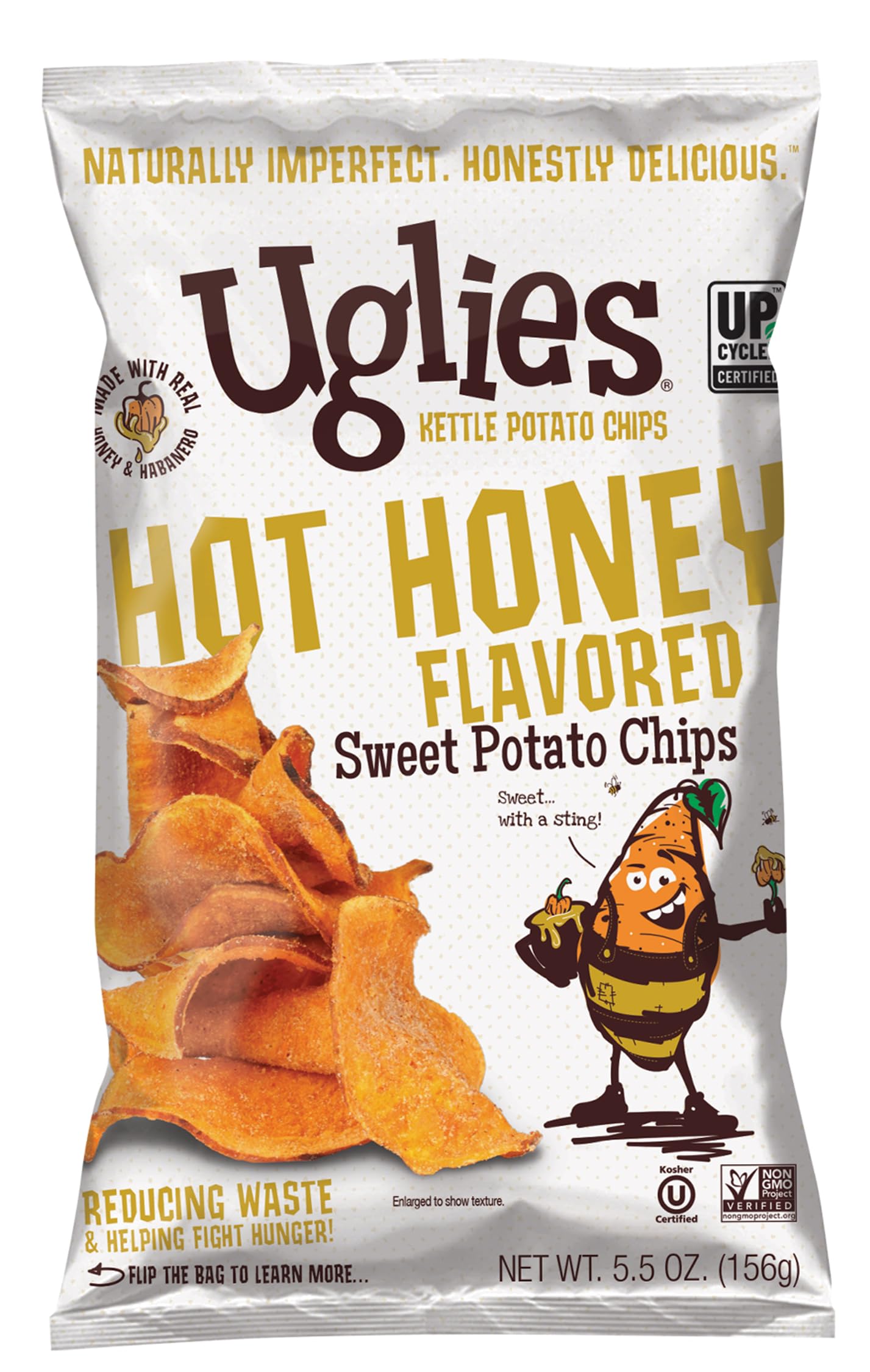 UGLIES Hot Honey Sweet Potato Kettle-Cooked Potato Chips, Gluten-Free Snacks, Kosher-Friendly, Non-GMO Chips, Snacks for Kids or