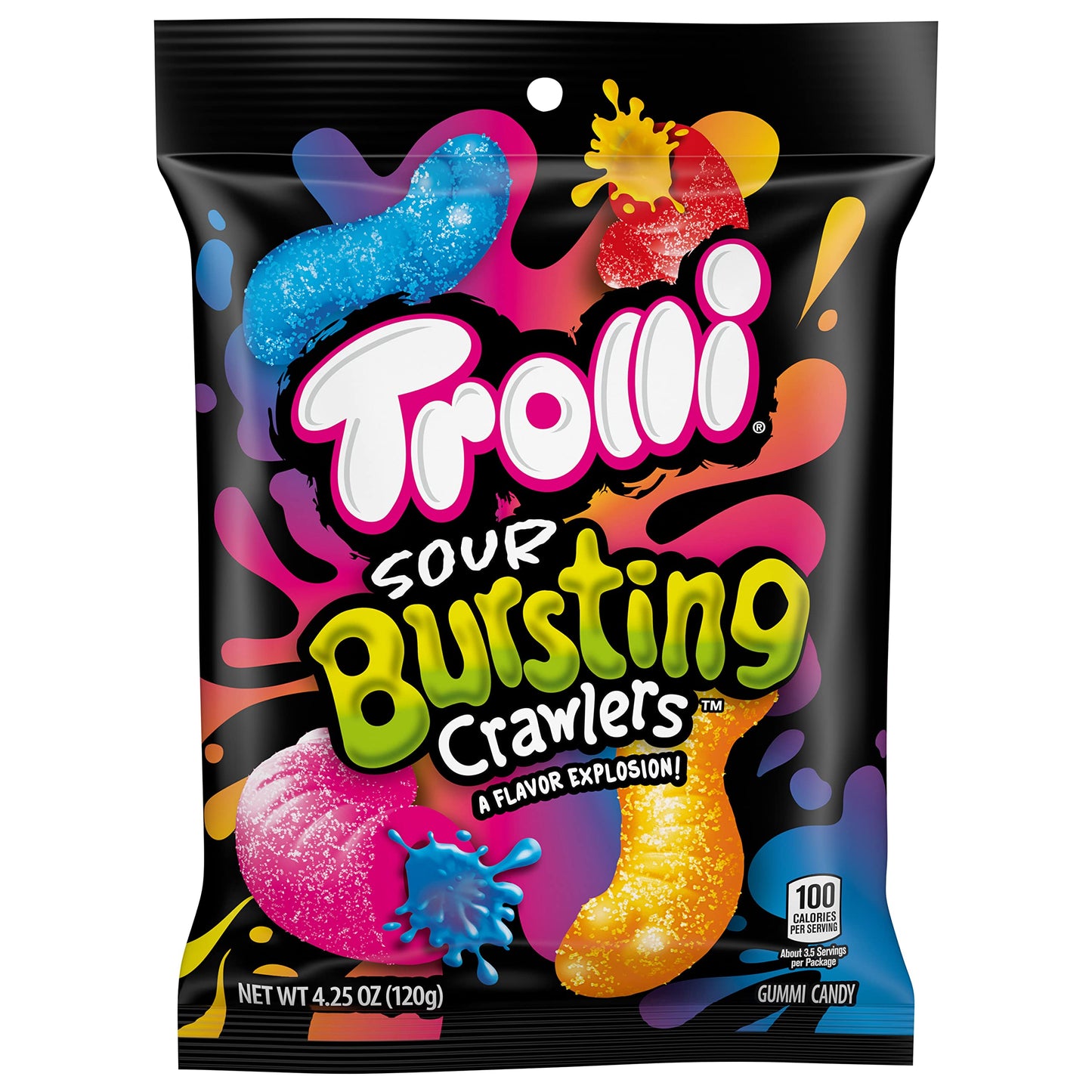 Trolli Sour Bursting Crawlers Gummy Candy, 4.25 Ounce (Pack of 12), Assorted Sour Flavors