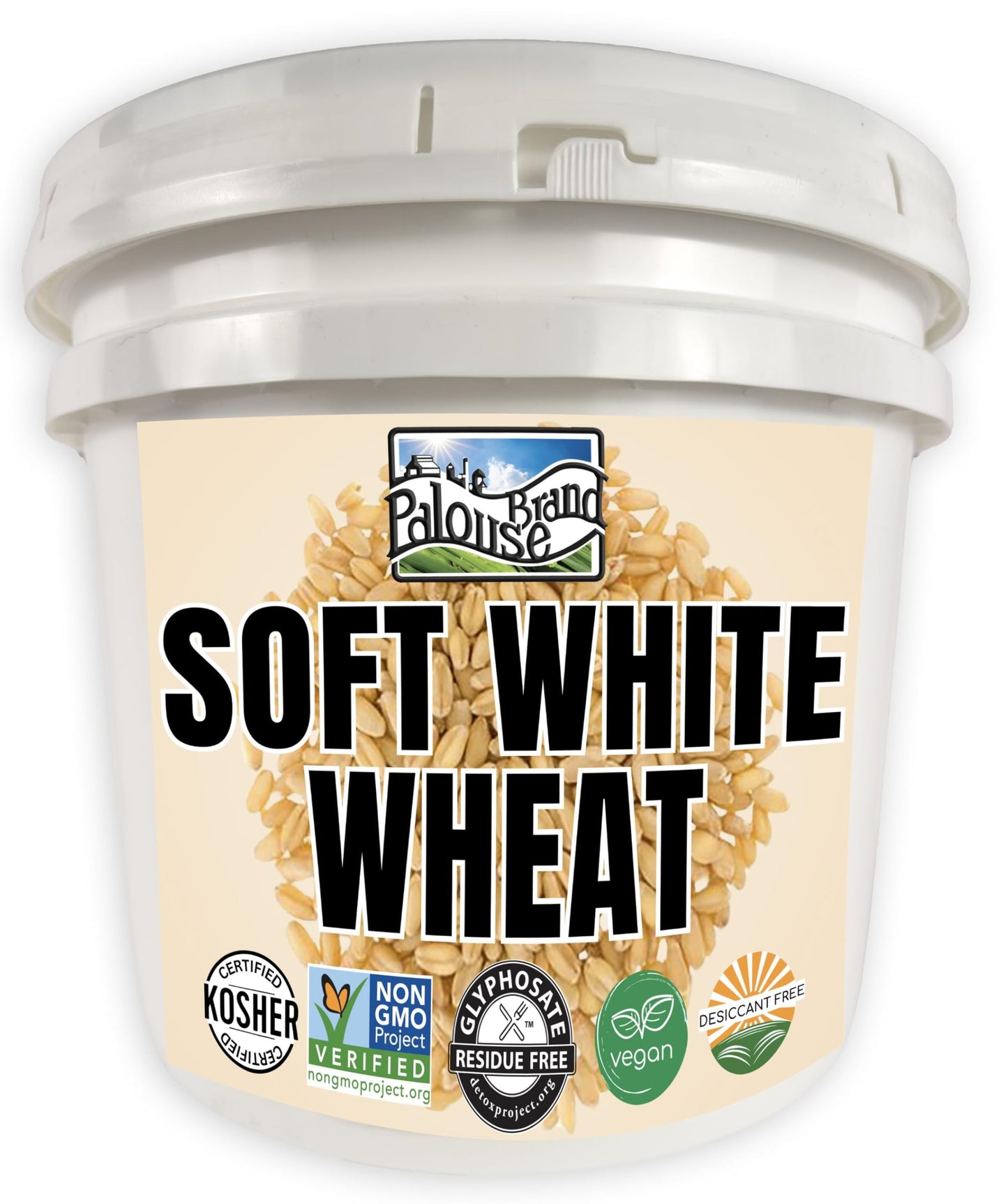 Palouse Brand Soft White Wheat Berries | Non-GMO | 25 LBS | Emergency Food Storage Bucket