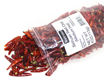 Natruen Whole Dry Szechuan Chinese Red Chili Pods 4 Oz (Medium Hot), Facing Heaven Chili, Spicy Sichuan Dried Red Hot Chilies Fo