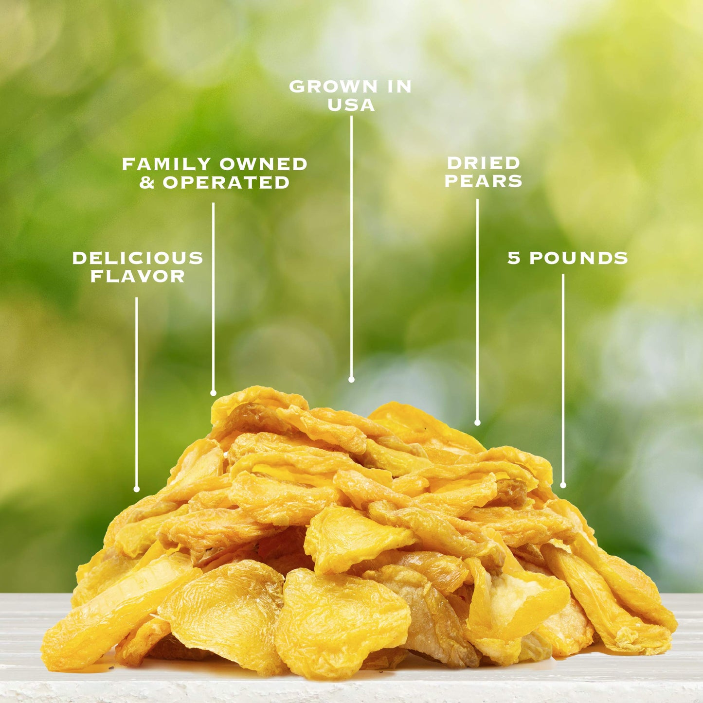 Traina Home Grown Extra Fancy Dried Pear Halves - 5 lbs - No Added Sugar, Non GMO, Gluten Free, Vegan, Kosher Certified