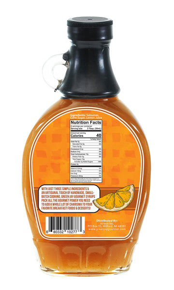 Green Jay Gourmet Satsuma Orange Syrup - 3 Ingredient Premium Breakfast Syrup With Fresh Orange, Cane Sugar & Lemon Juice - All-